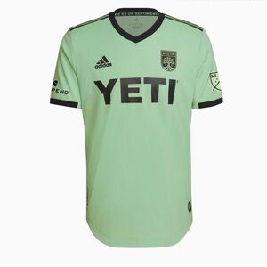 adidas Neon Green and Black Austin FC Soccer Jersey with YETI Logo